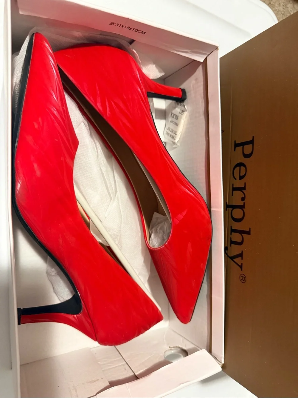 Perphy Red Patent Pointed-Toe Stiletto Pumps